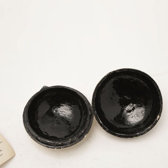 Kashmir Handmade Papier Mâchée Trinket Jewelry Box Jar Silver Leaf Yellow Black - Picture 5 of 9